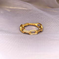 Fashion Jewelry New Arrival Cuban 14K with CZ Ring for Lady